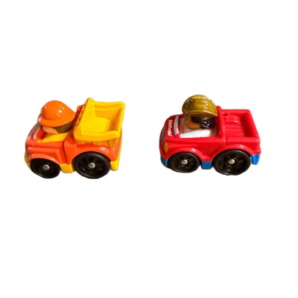 Fisher Price Little People Wheelies Dump Truck and Red Pickup Truck Set of 2